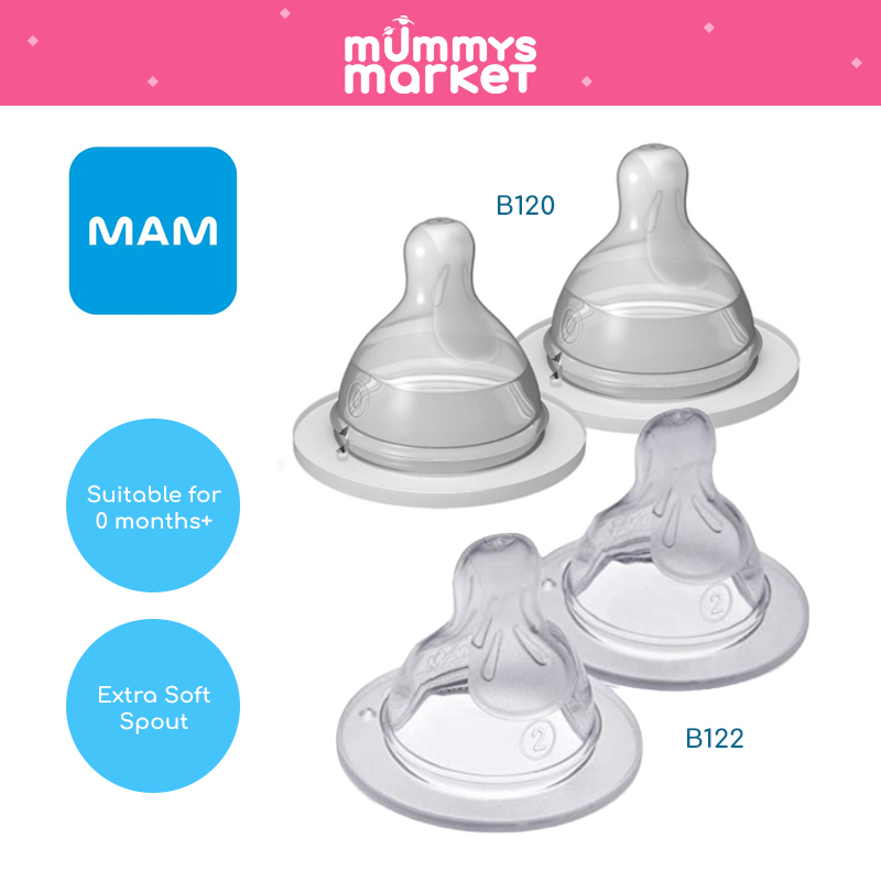MAM Baby Bottle Teat 2pcs Size 0 (B120)